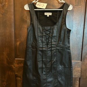 Idyllwind Black Ruched Sheath Mini Dress